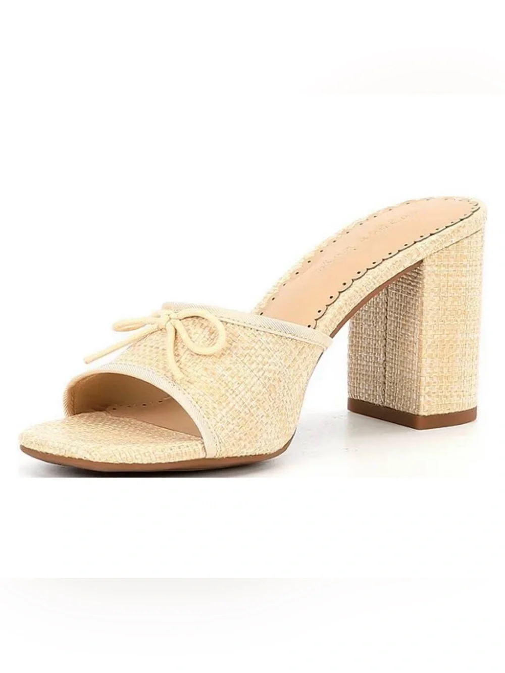 Cape Raffia Bow Detail Dress Slide Sandals